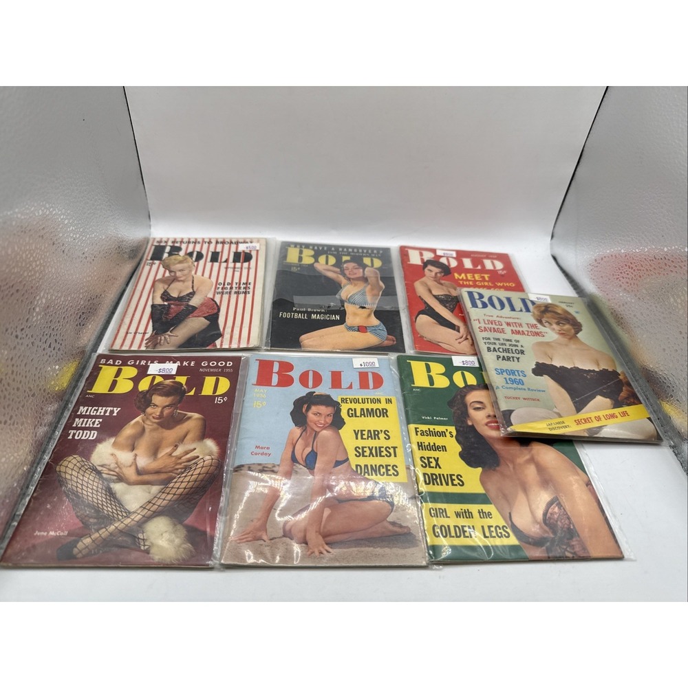 Lot 7 - 1950s Pocket Magazines BOLD Pinups Men's Magazines Vintage Excellent!